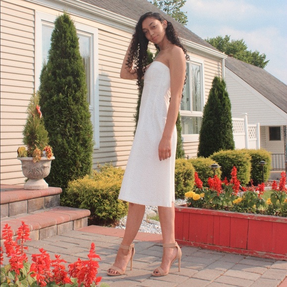 strapless vintage lace dress - Picture 2 of 4